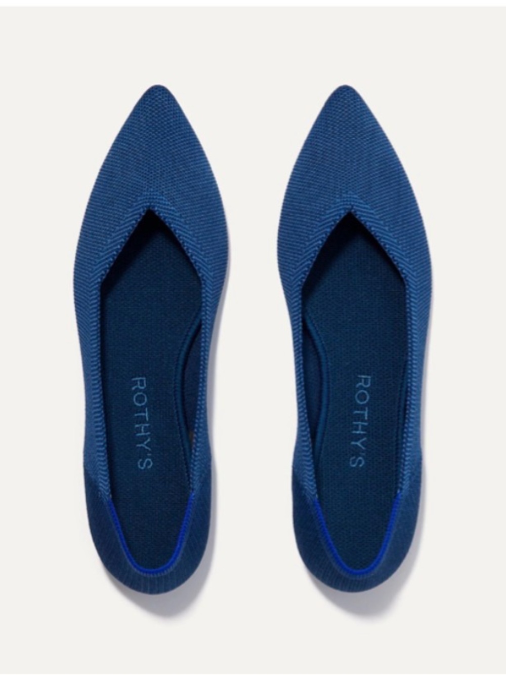Rothy's Women's Pointed Ballet Flat in Deep ocean  Blue